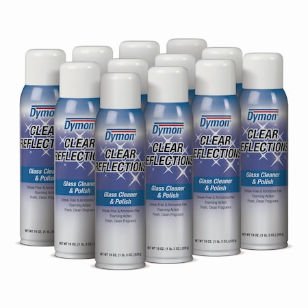 Dymon Liquid Glass Cleaner, Clear, Neutral, Aerosol Can, 12 PK 38520